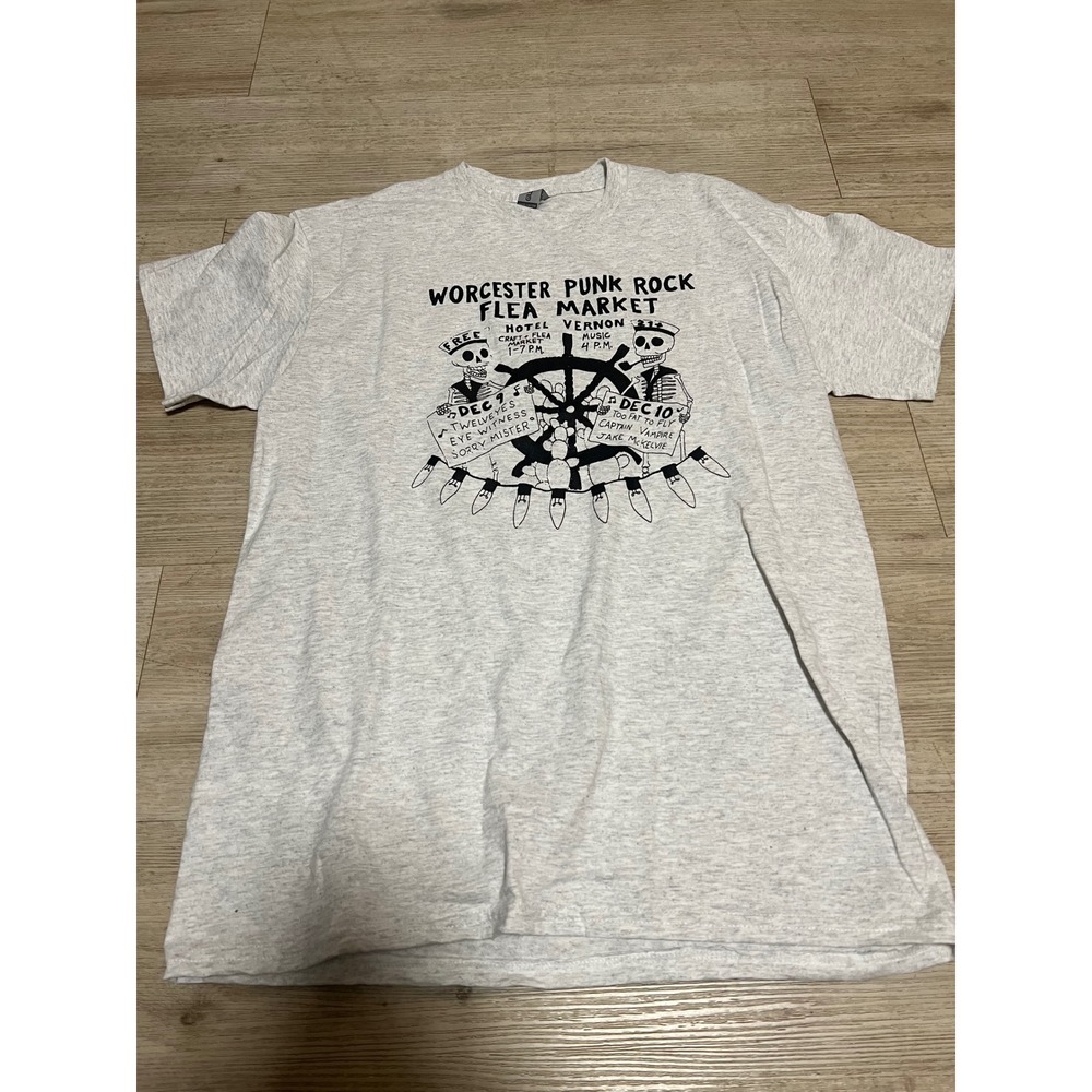 Worcester Punk Rock Flea Market T-Shirt Mens Medium Gray Boston Haywire BHC Oi!